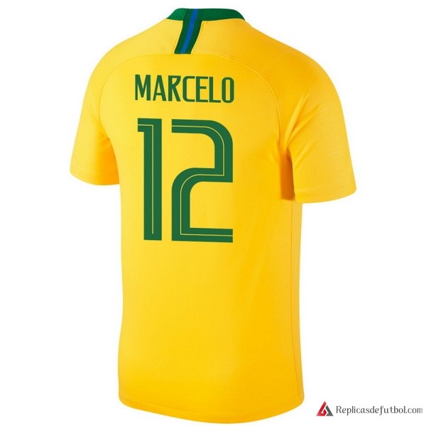 Camiseta Seleccion Brasil Primera equipación Marcelo 2018 Amarillo